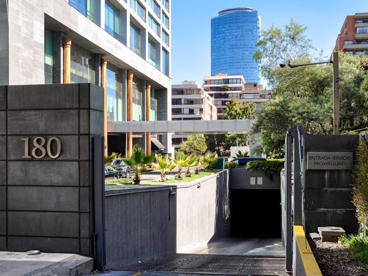 Secure building entrance with modern access control system